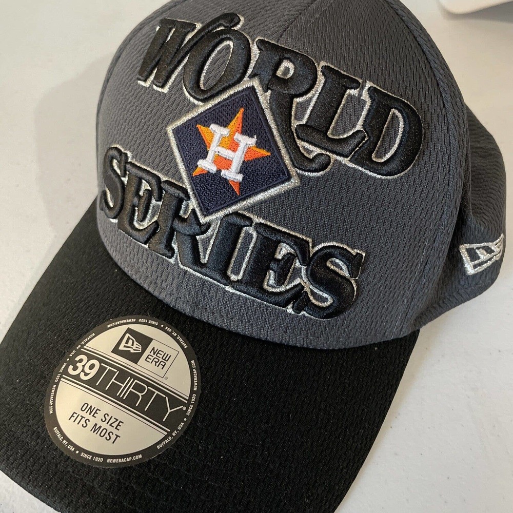 New Era Houston World Series Hat Grat/Black One Size Fits Most